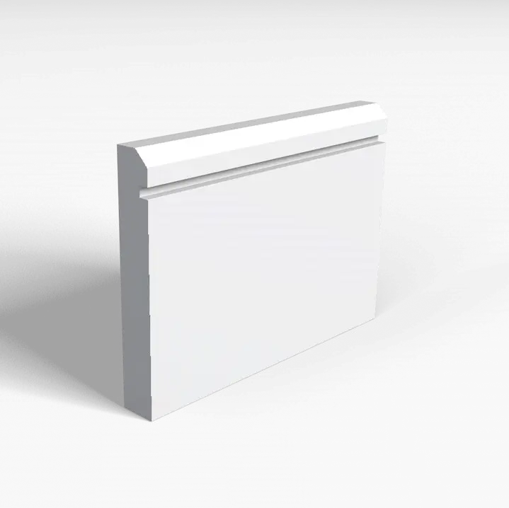 Chamfer And 1 Square Groove Skirting Board Transparent