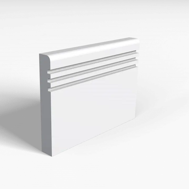 Pencil Round And 3 Square Grooves Skirting Board Transparent